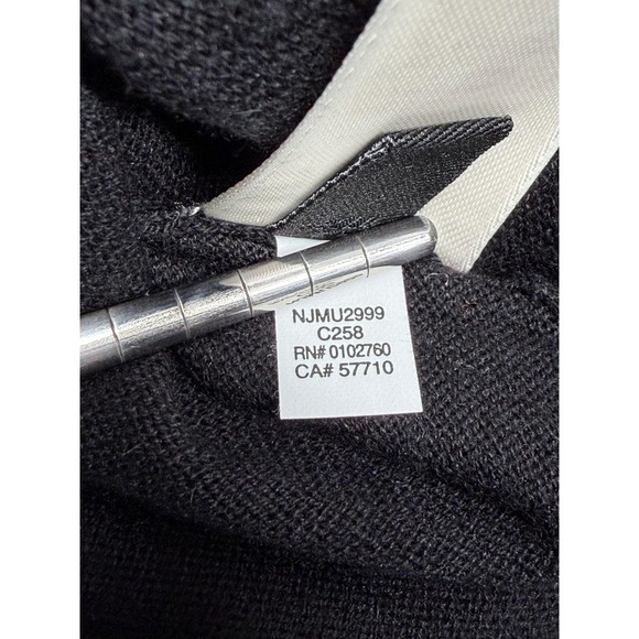 Kate Spade Sweater Womens Medium Black Benson Cardigan Embellished Silk Holiday - Picture 7 of 9